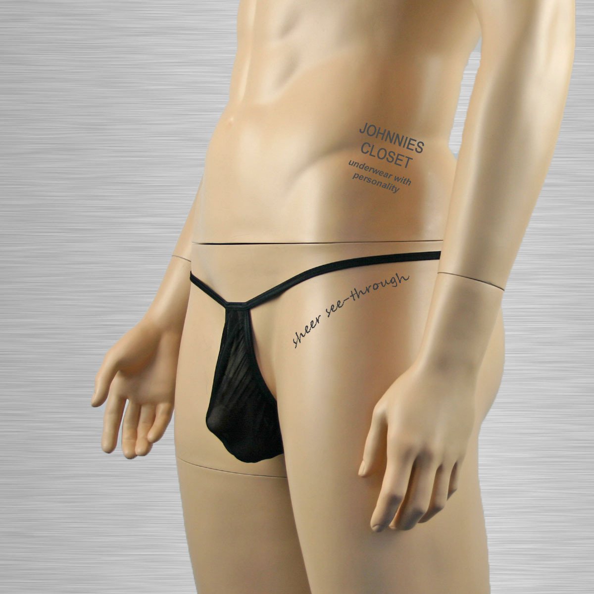 Mens Fishnet Tear Drop Ball Bag Pouch Black