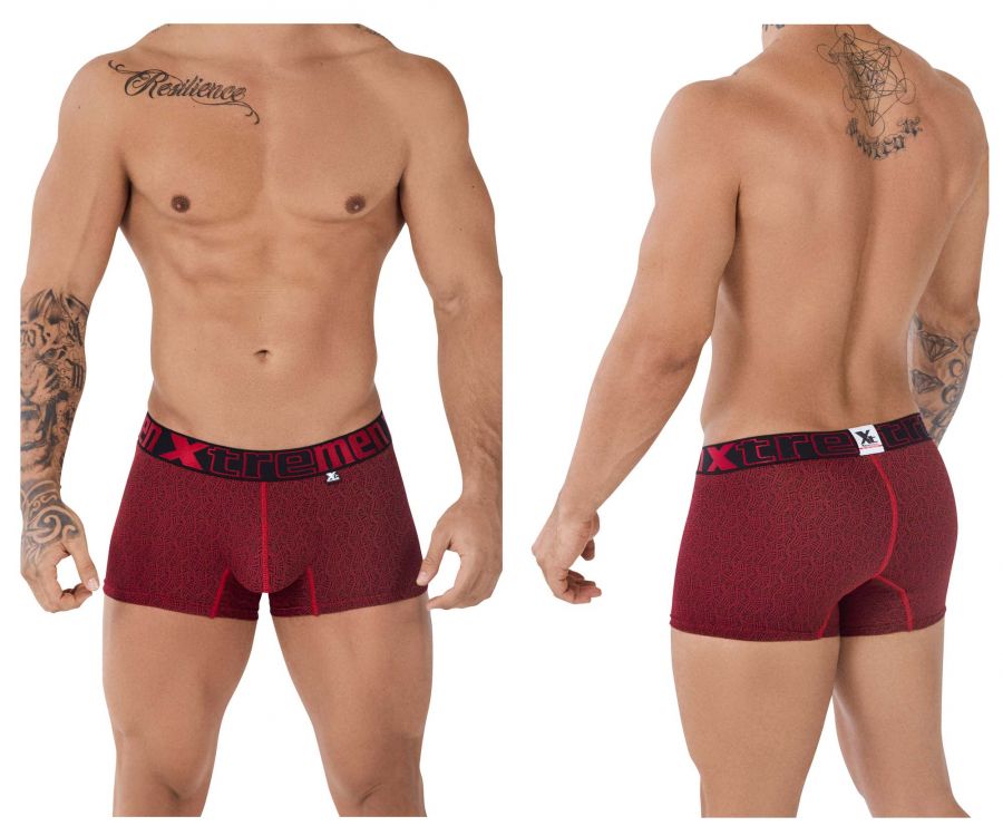 Xtremen 51478C Microfiber Jacquard Trunks Red