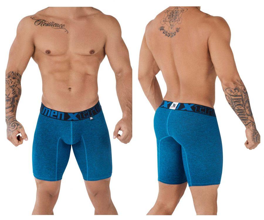 Xtremen 51485 Microfiber Athletic Boxer Briefs Blue - Size XL