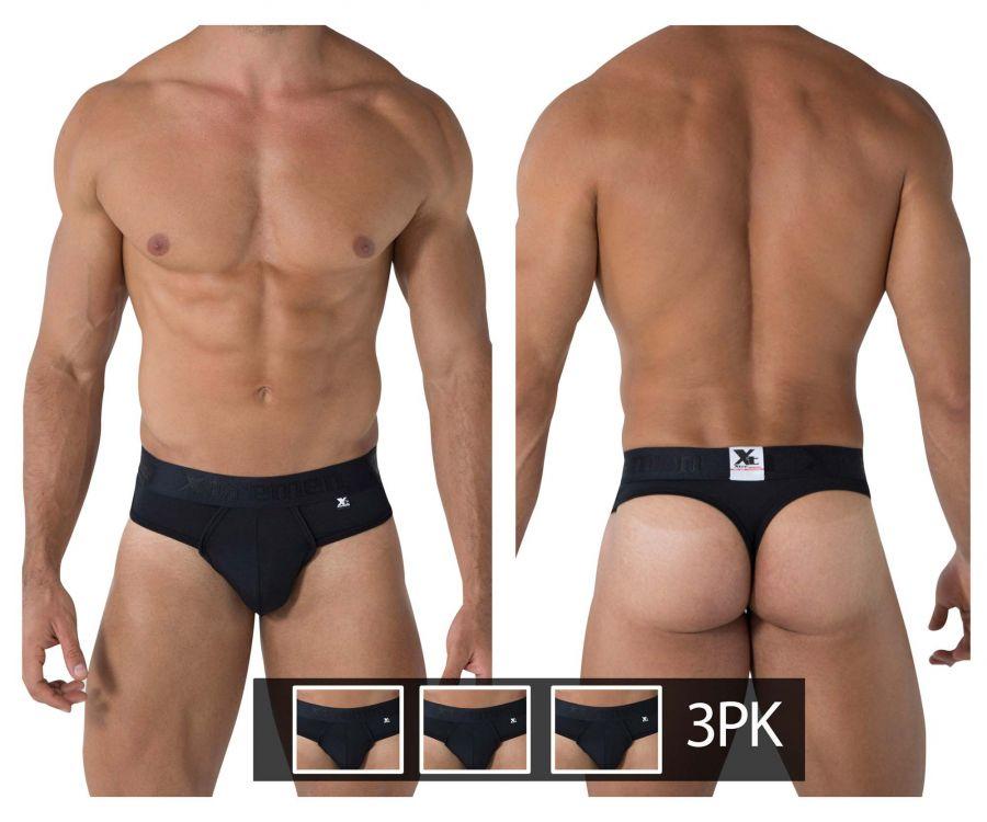 Xtremen 91031-3 3PK Piping Thongs Black