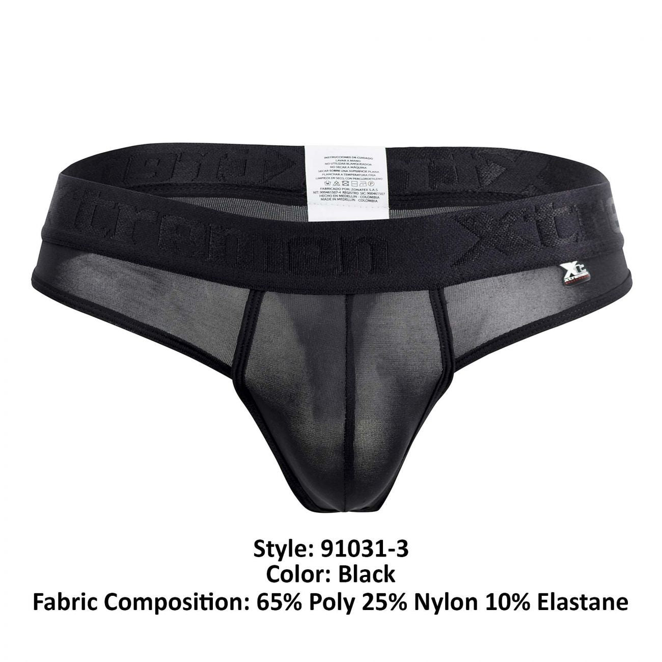 Xtremen 91031-3 3PK Piping Thongs Black