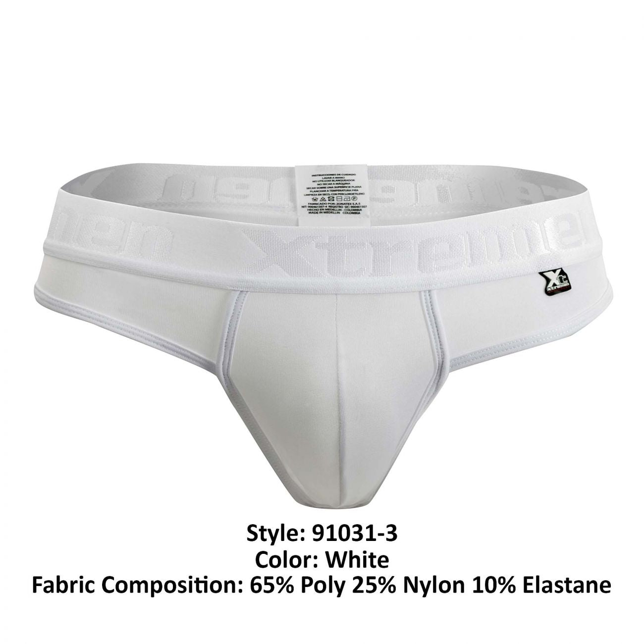 Xtremen 91031-3 3PK Piping Thongs Black White Gray