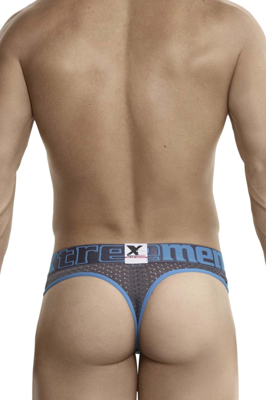Xtremen 91036-3 3PK Thongs White-Gray-Blue Plus Sizes