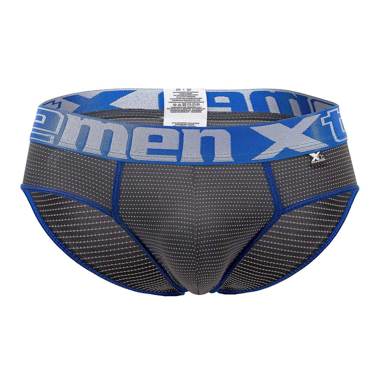 Xtremen 91062 Athletic Piping Briefs Gray