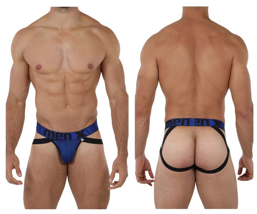 Xtremen 91069 Microfiber Jacquard Jockstrap Royal Blue