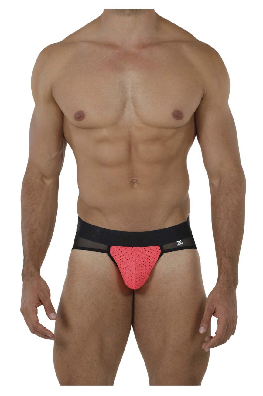 Xtremen 91078 Microfiber Jockstrap Black with Coral
