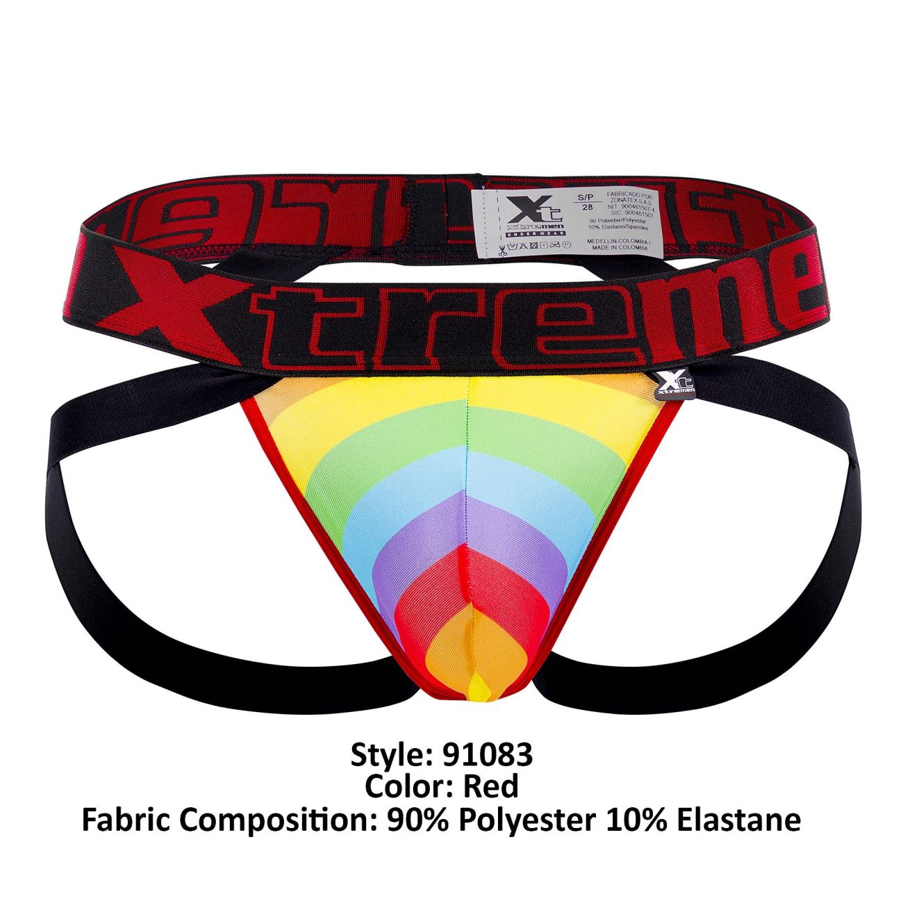 Xtremen 91083 Microfiber Pride Jockstrap Red