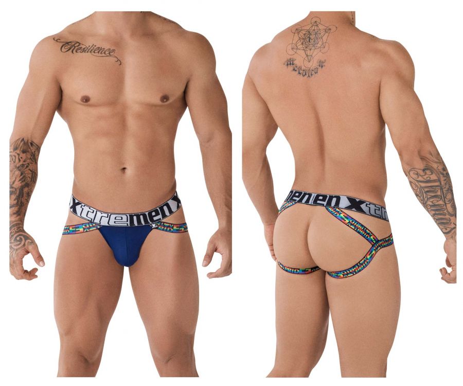 Xtremen 91084 Microfiber Pride Jockstrap Blue
