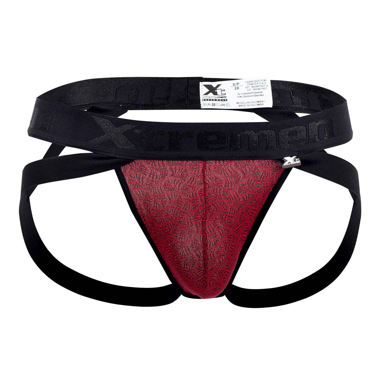 Xtremen 91085 Microfiber Jacquard Jockstrap Red