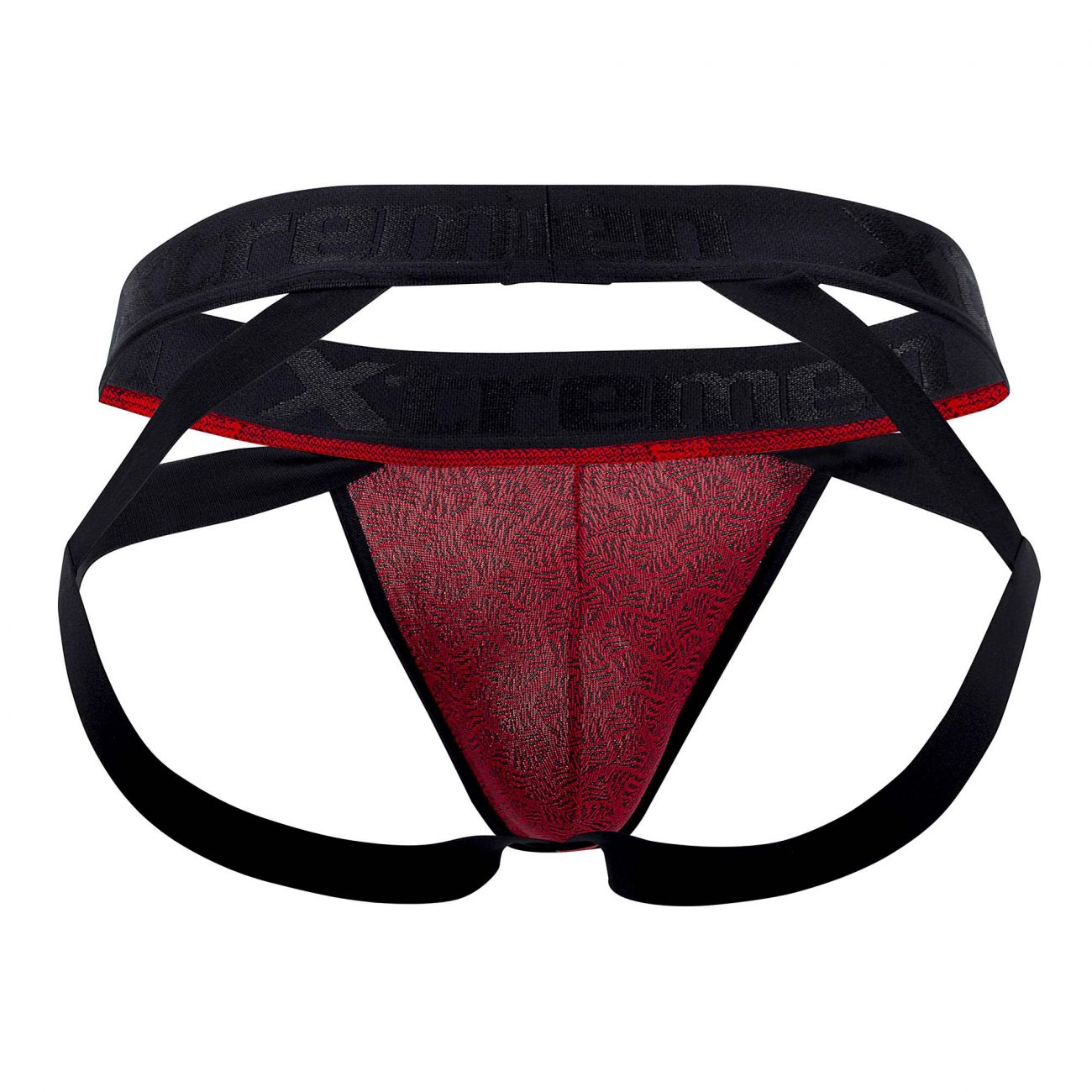Xtremen 91085 Microfiber Jacquard Jockstrap Red