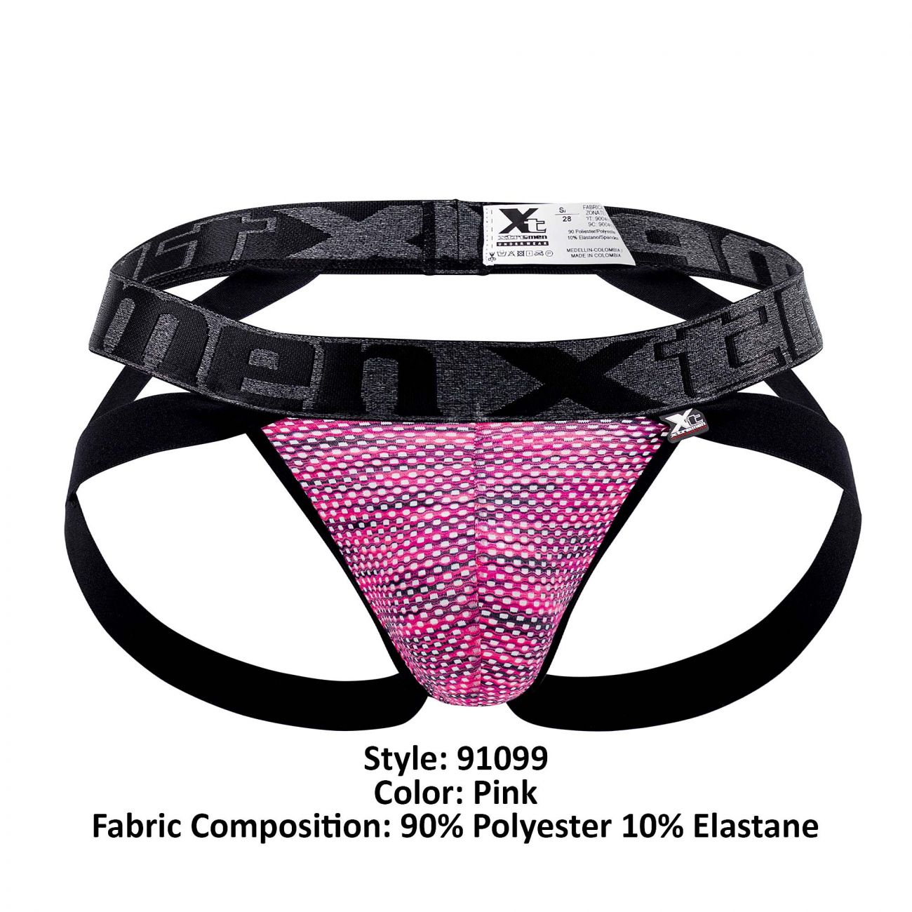 Xtremen 91099 Microfiber Mesh Jockstrap Pink
