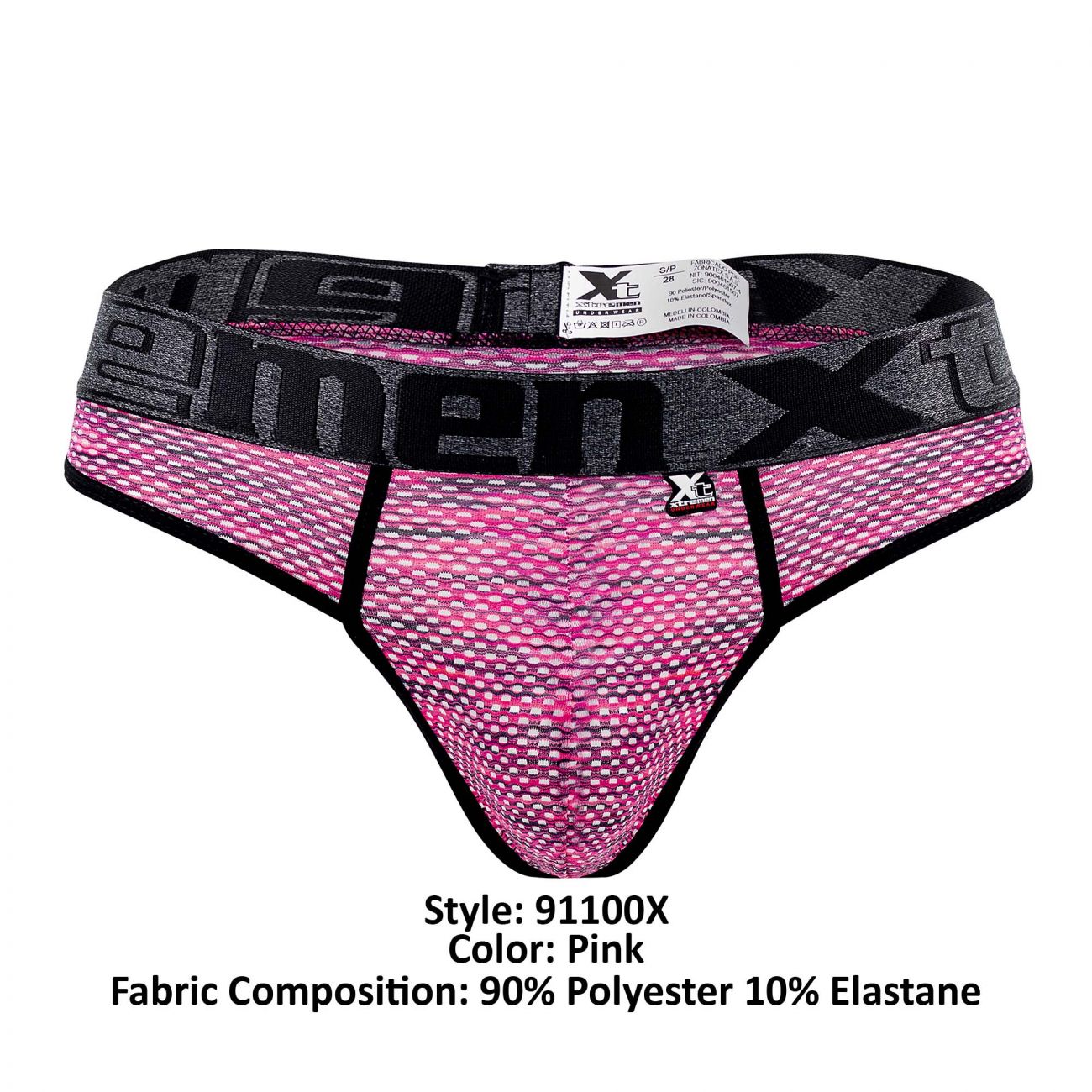 Xtremen 91100 Microfiber Mesh Thongs Pink