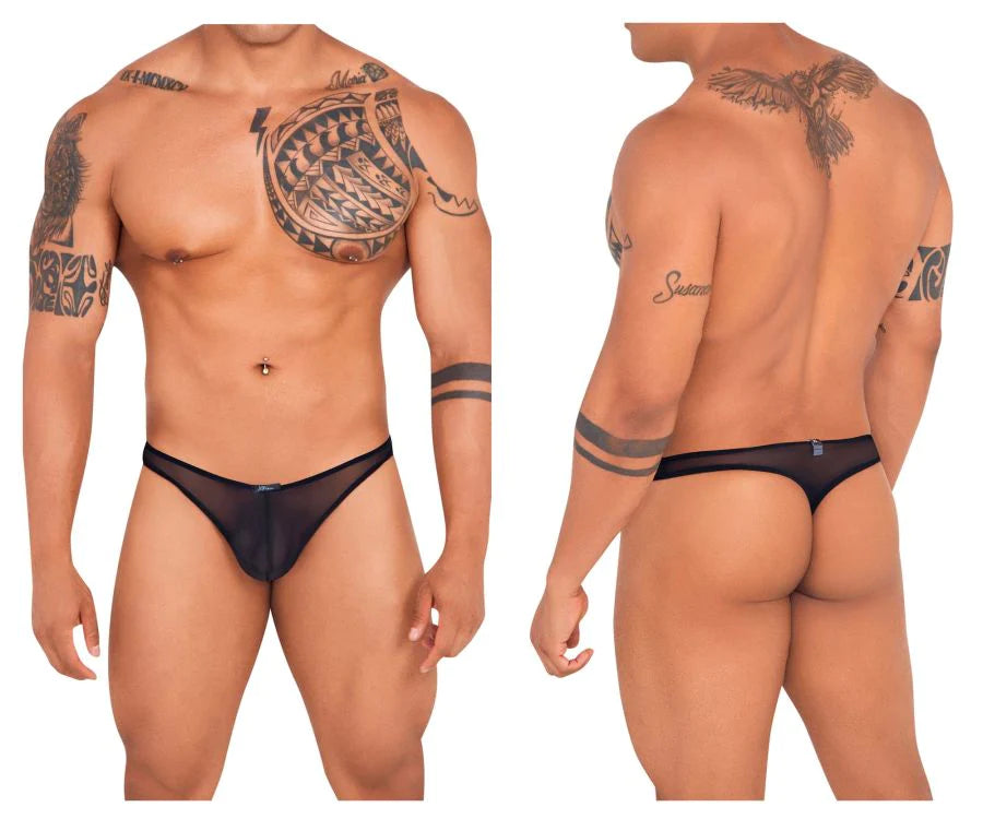 Xtremen 91126 Vibrant Mesh Thongs Black