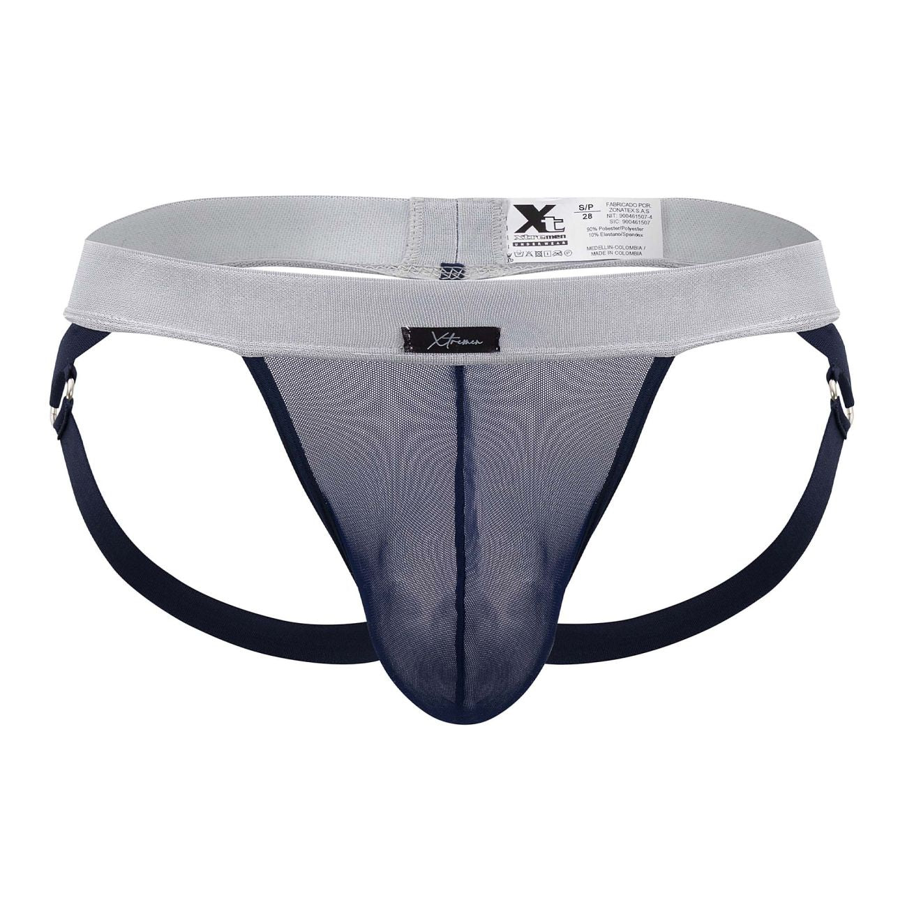 Xtremen 91134 Stylish Mesh Jockstrap Dark Blue