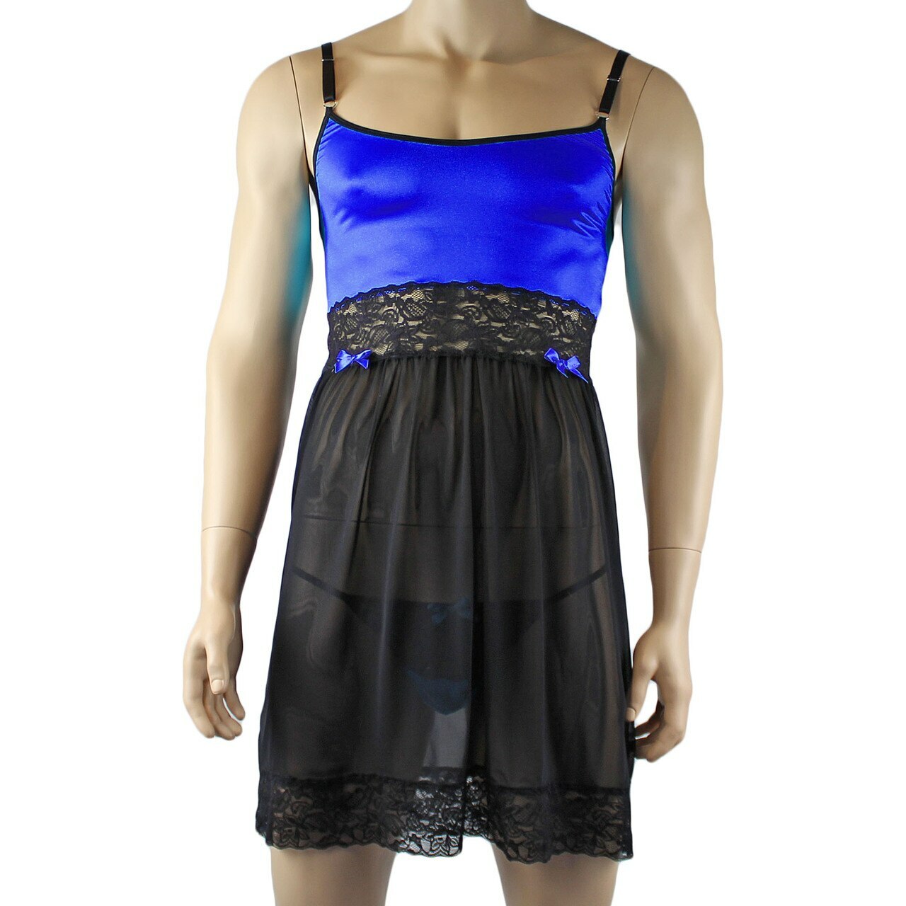 Mens Sexy Lingerie Nightwear Chemise with G string (blue plus other colours)