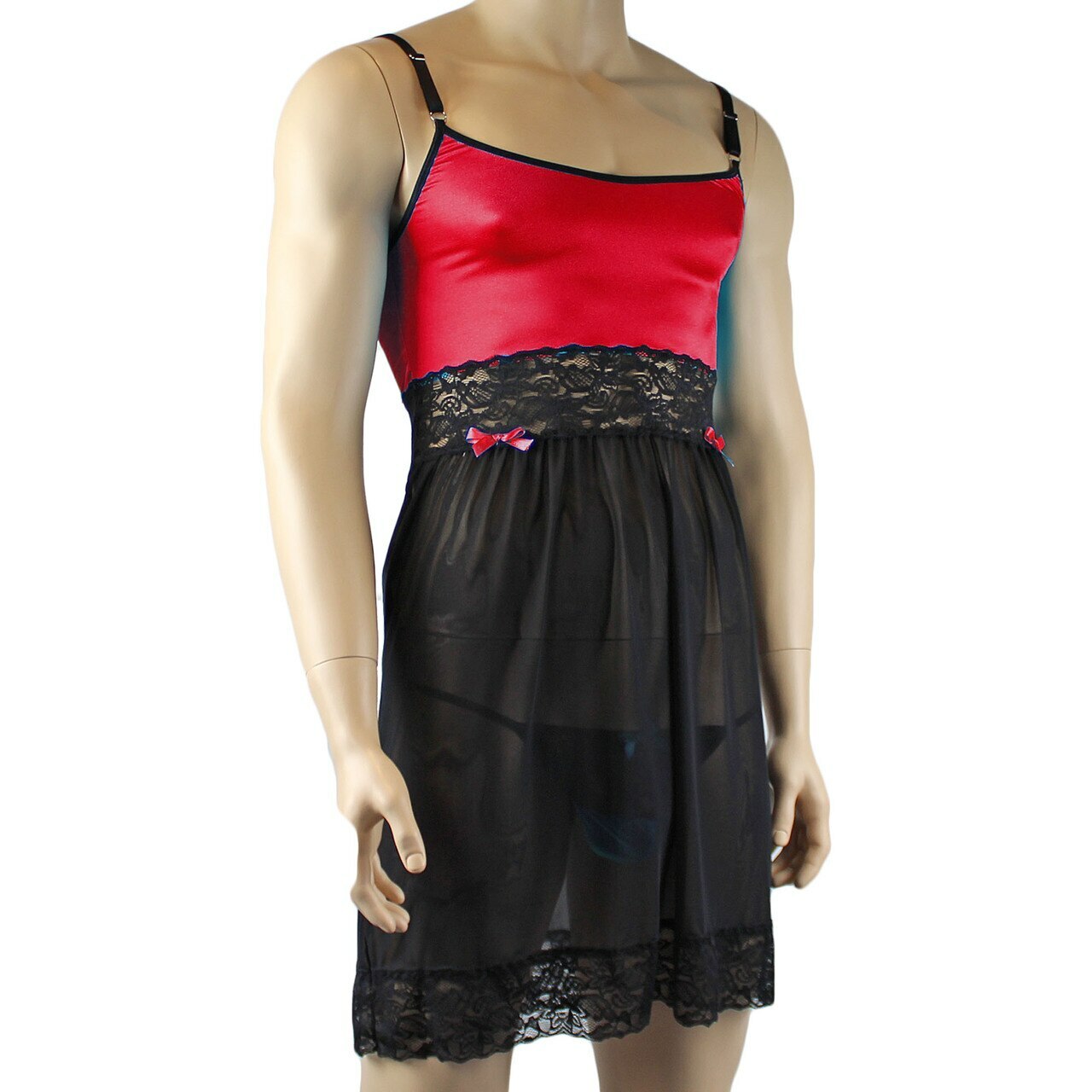 Mens Sexy Lingerie Nightwear Chemise with G string (red plus other colours)