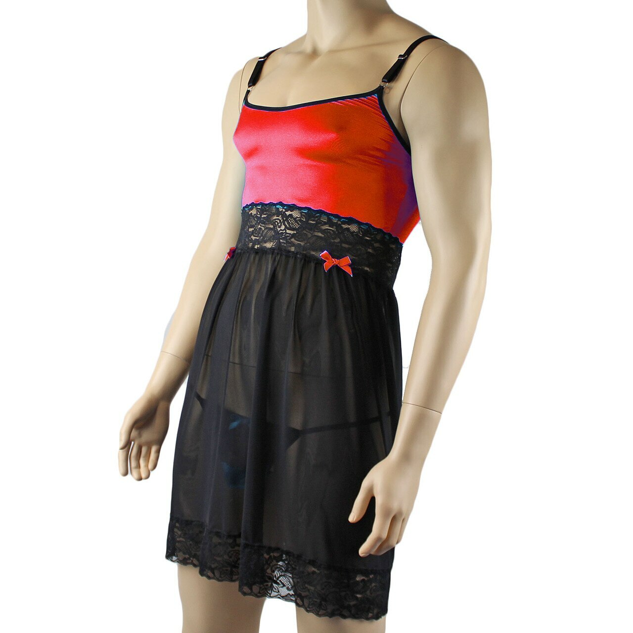 Mens Sexy Lingerie Nightwear Chemise with G string (red plus other colours)