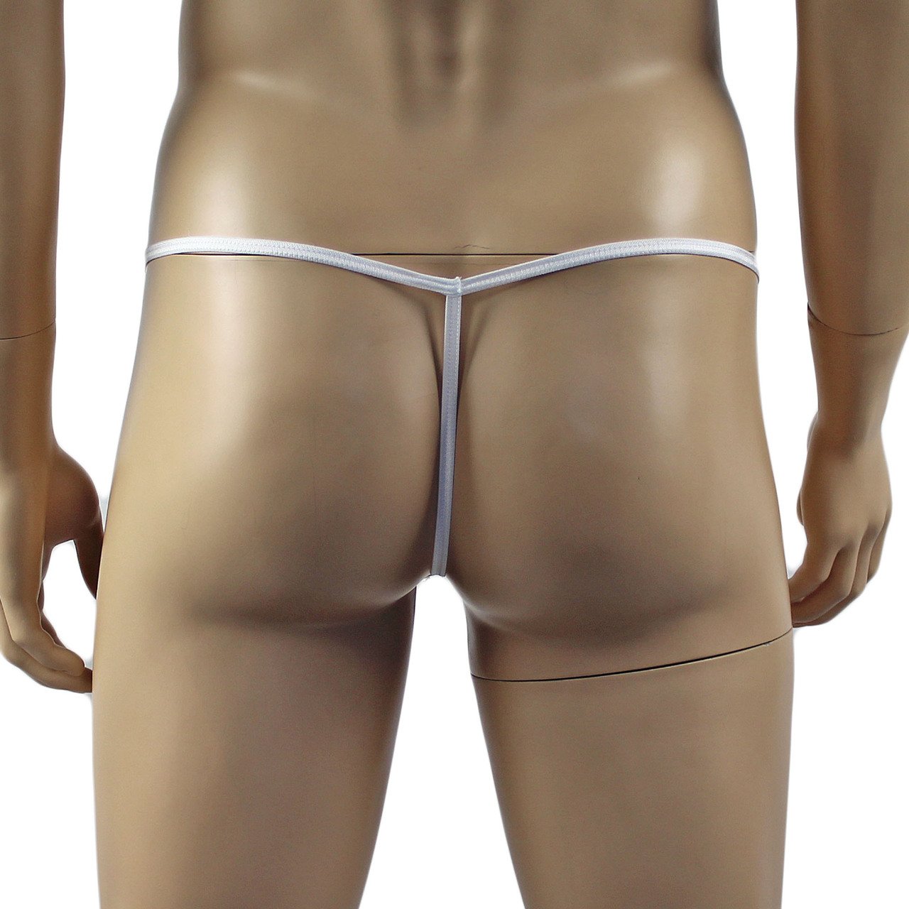 Mens Sexy Camisole, Pouch G string, Garterbelt & Stockings (white plus other colours)