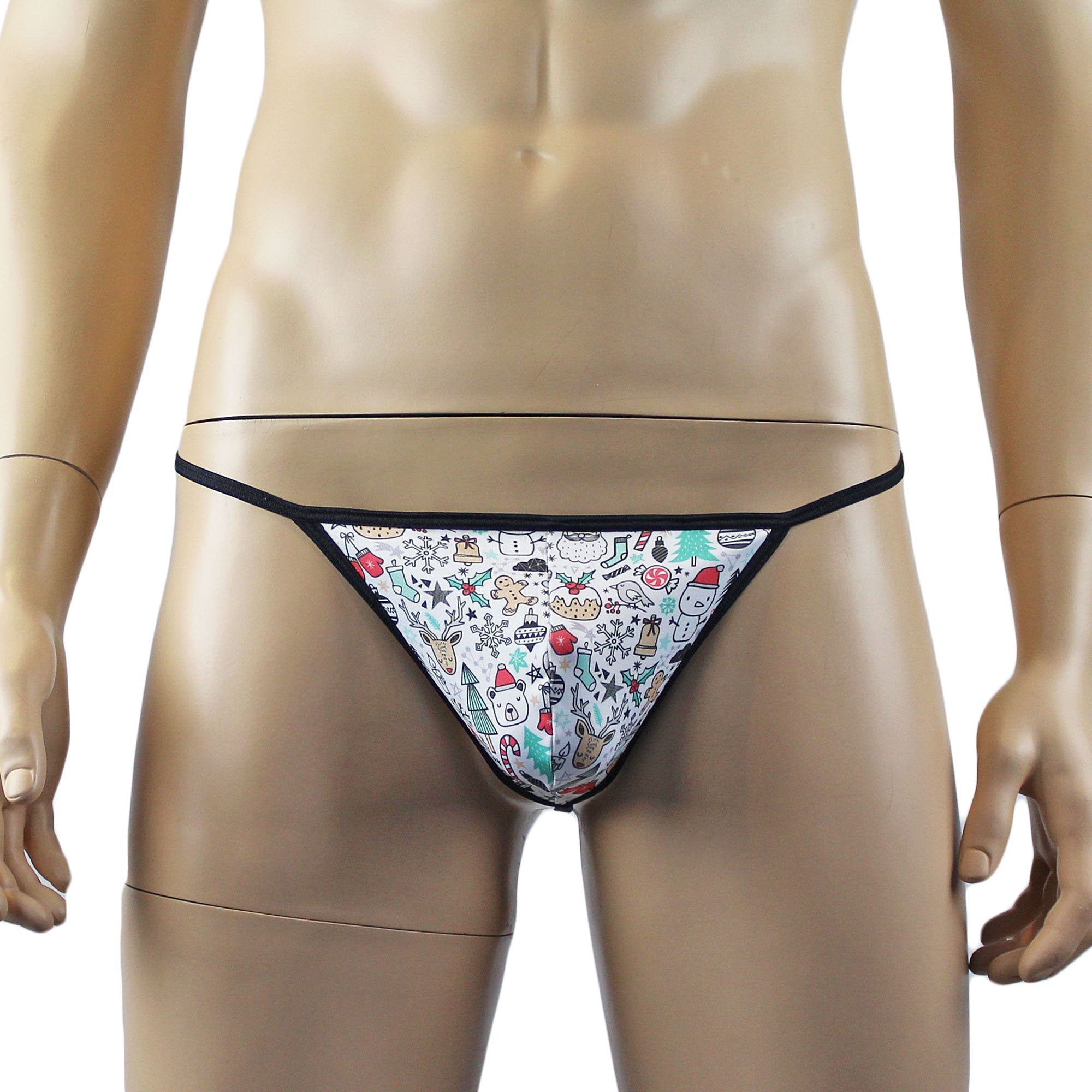 SALE - Christmas Holiday Gift Wrap Mens G string Pouch Underwear Xmas Underwear