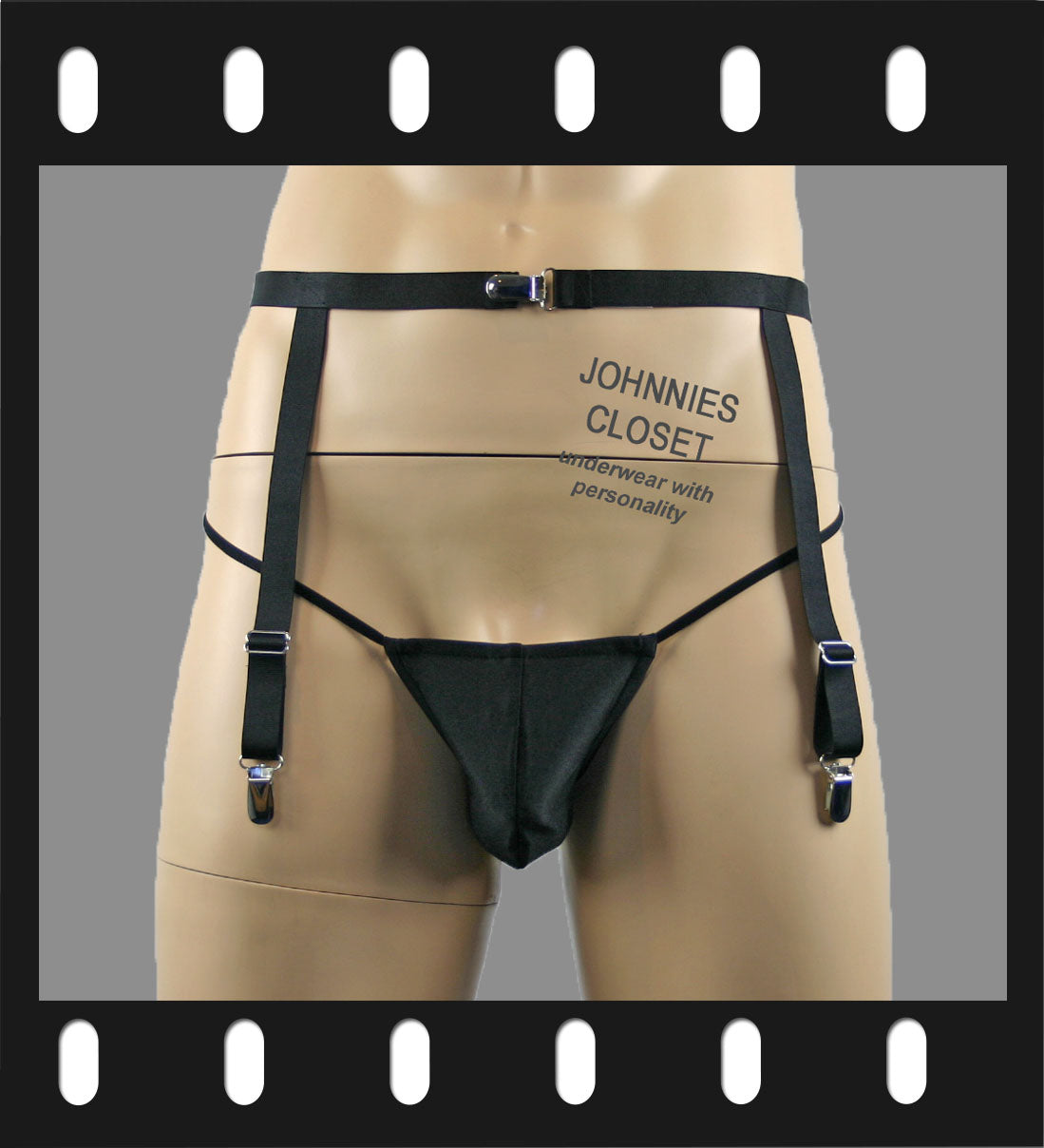 SALE - Mens Zoe Garterbelt Band with Suspender Clips Black