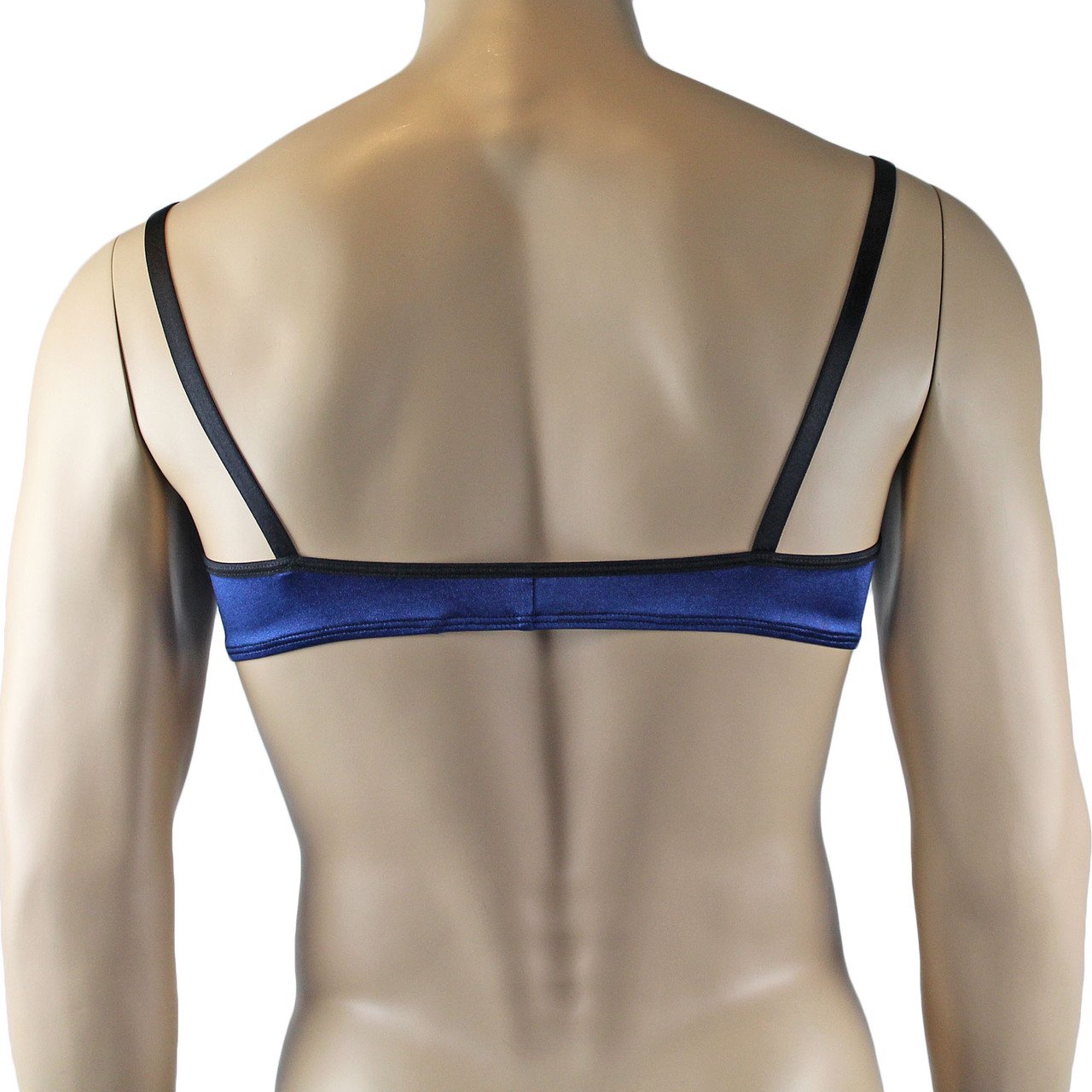 Mens Glamour Bra Top and Pouch G string with Lace Trim (navy & black plus other colours)