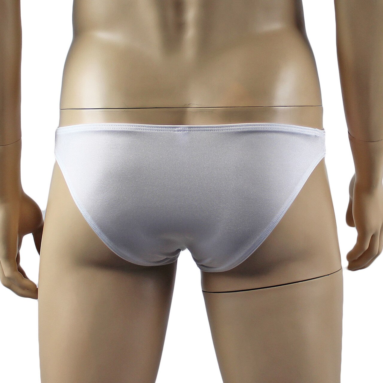 Mens Isabel Panty Stretch Spandex & Lace Bikini Brief with Sexy Back White and Pink Lace