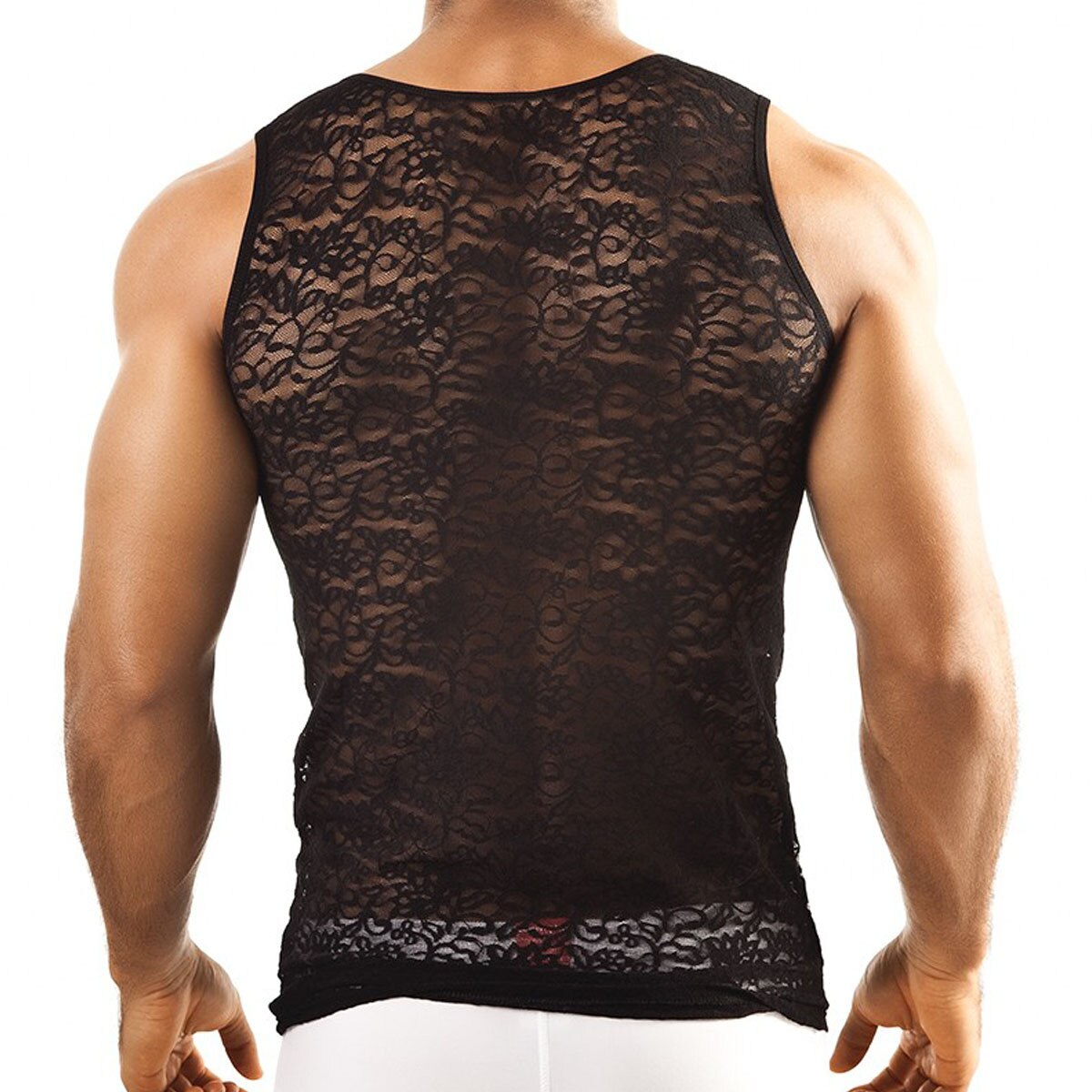 Mens Joe Snyder Stretch Lace Tank Top Black