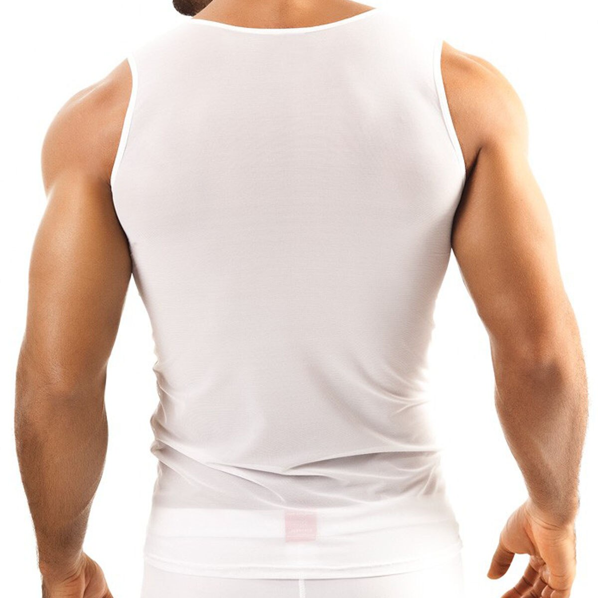 SALE - Mens Joe Snyder Sheer Mesh Tank Top White