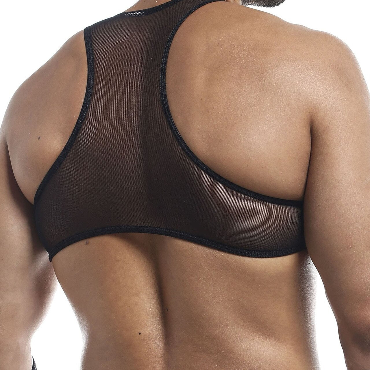 Mens Joe Snyder Stretch Mesh Posing Top with Y Back Black