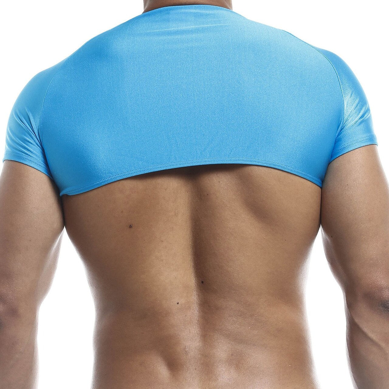 Mens Joe Snyder Stretch Spandex Posing Top with Cap Sleeves Turquoise