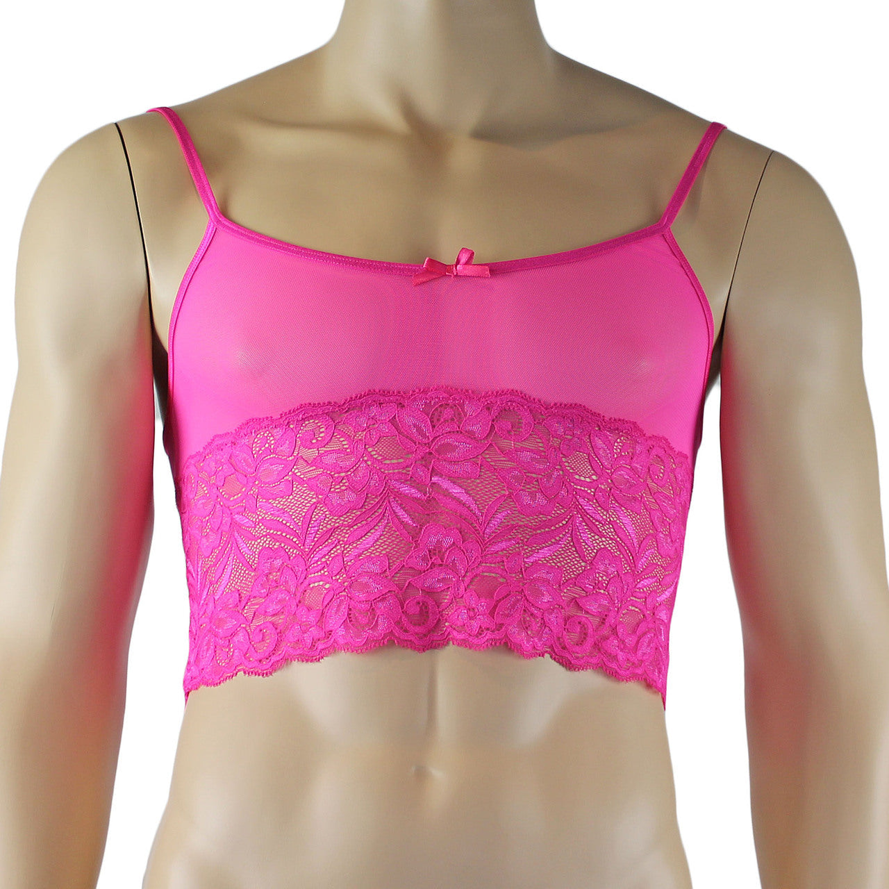 Mens Sexy Lace Camisole Top and Panty Brief (pink plus other colours)