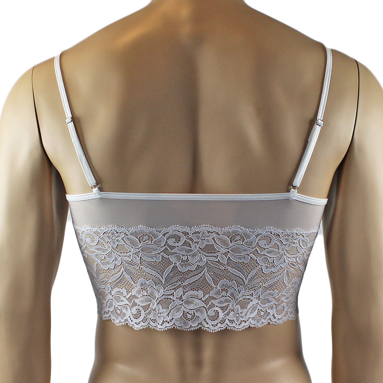 Mens Sexy Lace Camisole Top Male Lingerie (white plus other colours)