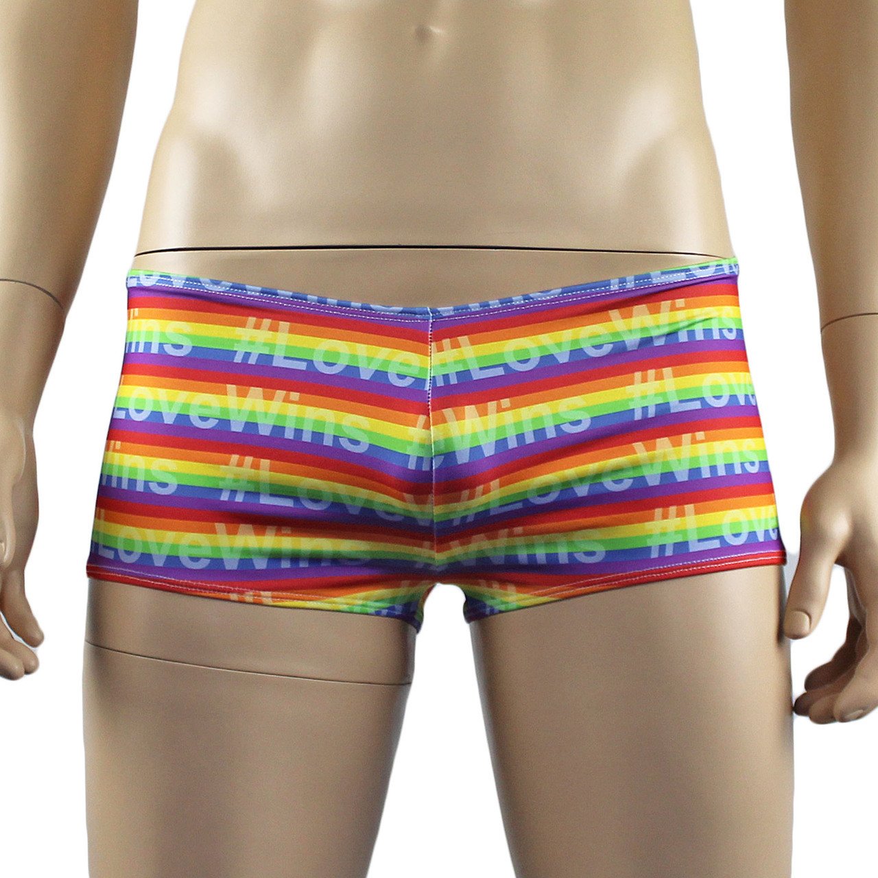 Gay Pride Love Wins Mens Rainbow Low Rise Shorts
