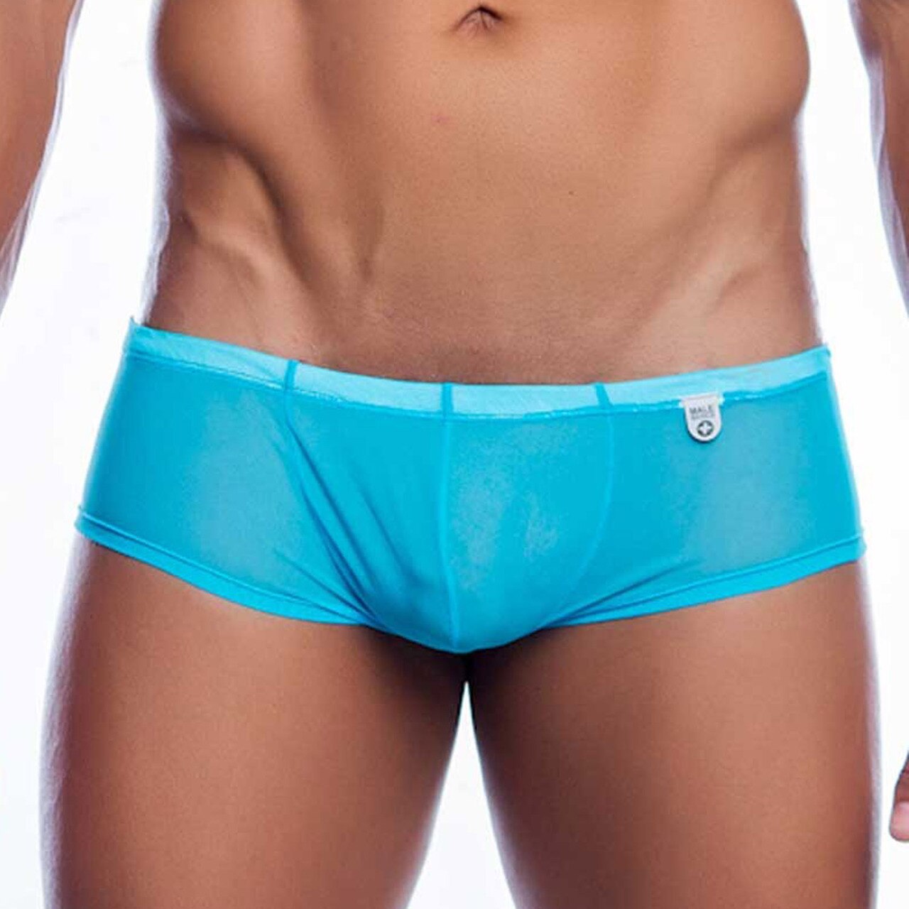 Mens Sheer Mesh Boxer Brief Turquoise