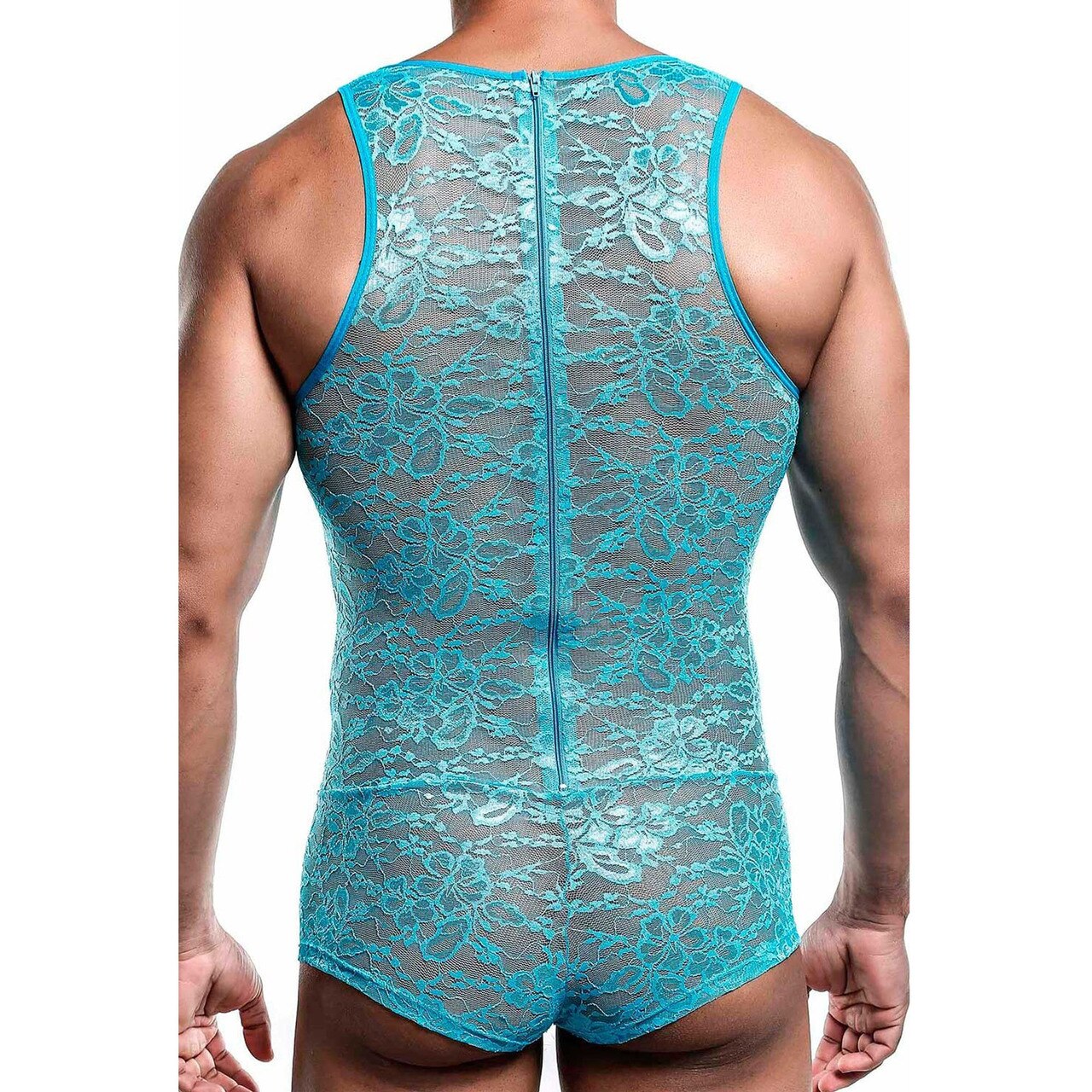 Male Basics Mens Lace Bodysuit Turquoise