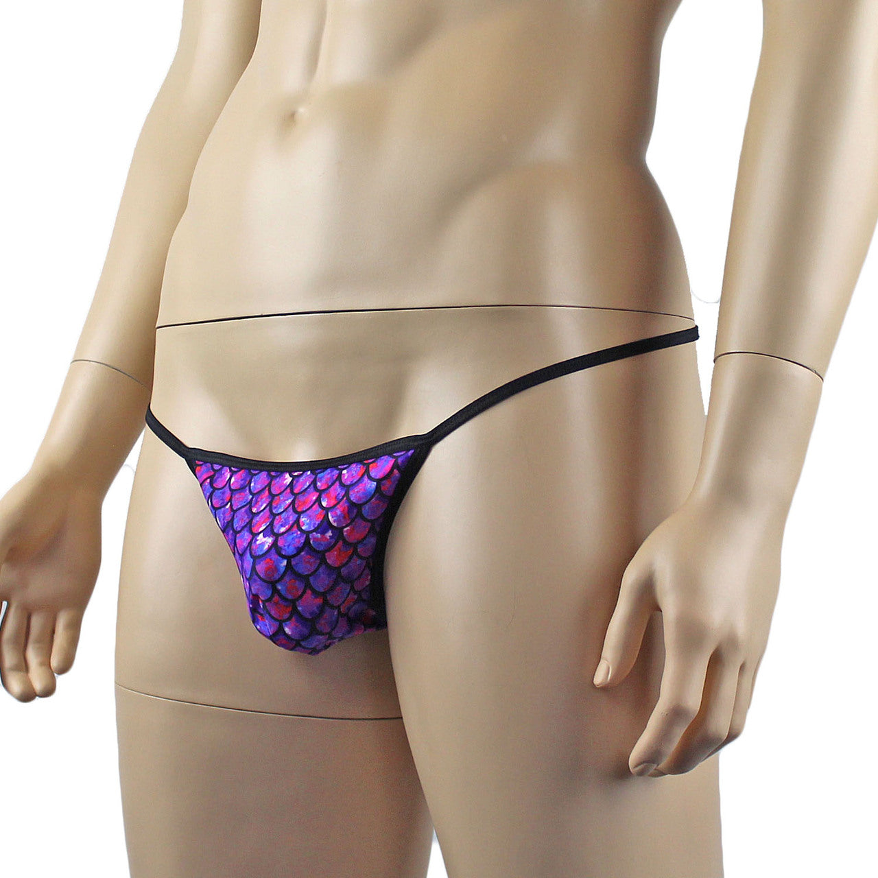 Mens Merman Aqua Man Pouch G string Purple