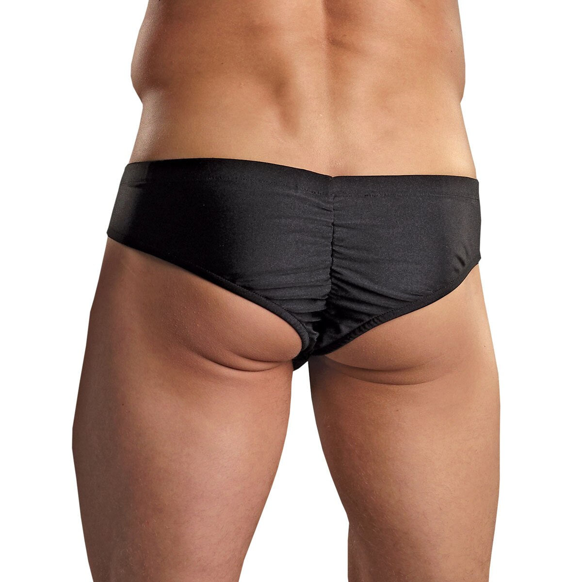 Mens Spandex Lycra Shirred Manty Briefs Black