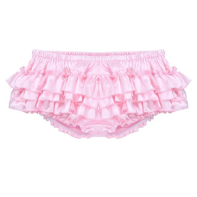 Mens Ruffle Girlie Bloomer Panties Pink