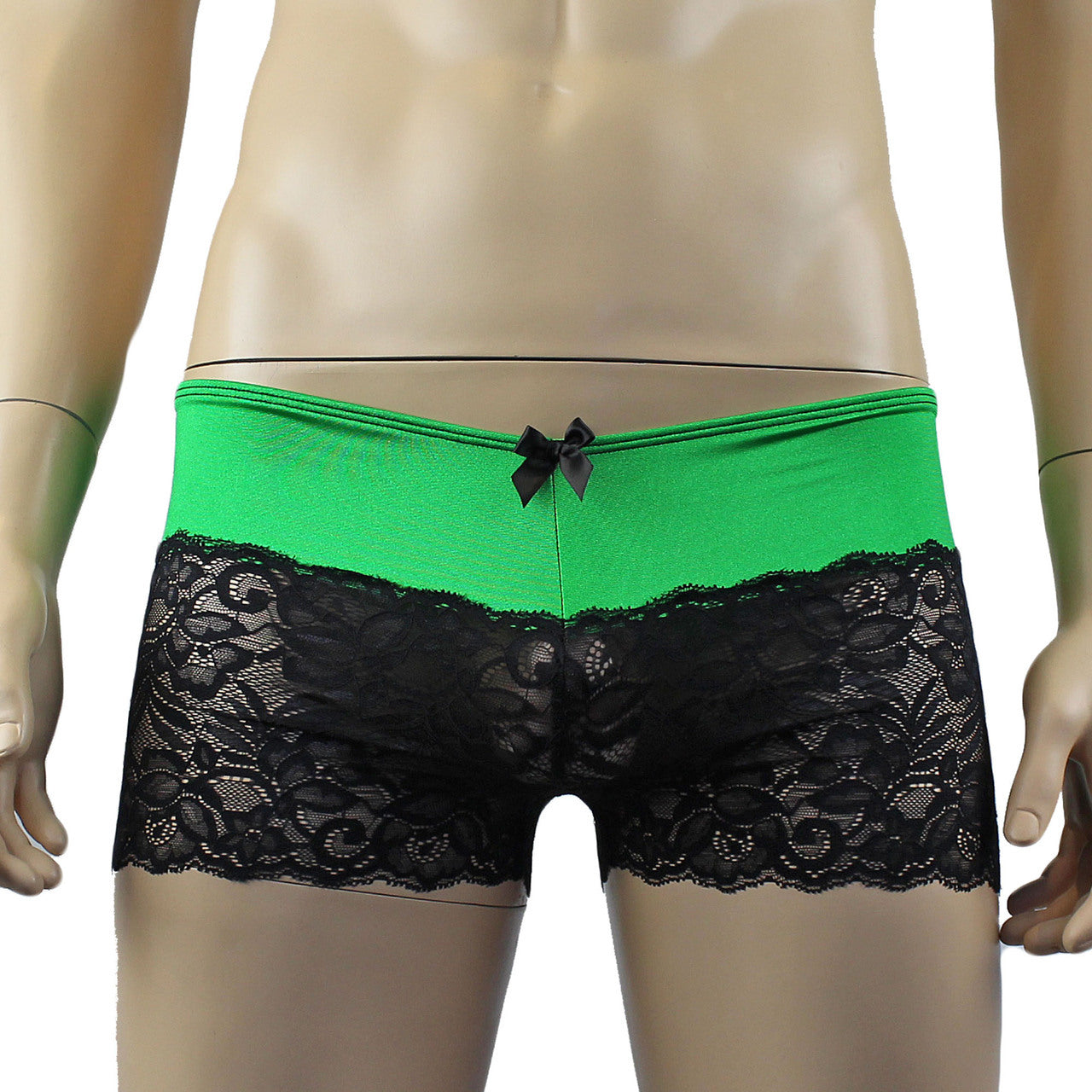 Mens Risque Camisole Top Boxer Briefs (green and black plus other colours)
