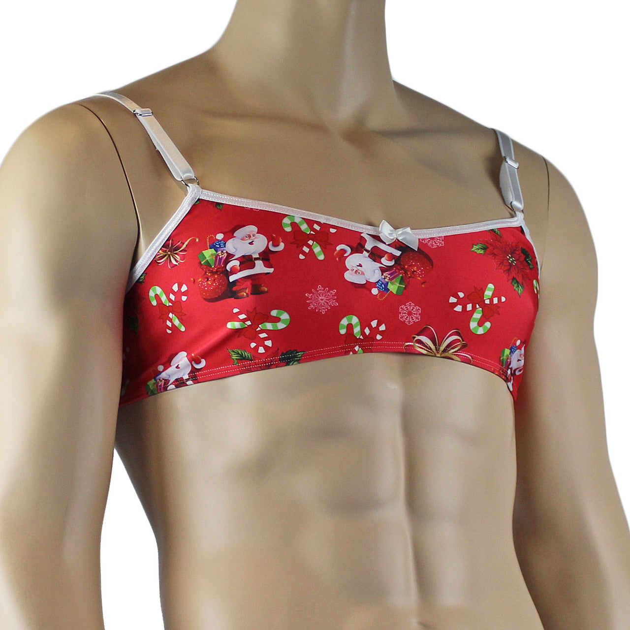 Mens Christmas Santa Bra Top Lingerie