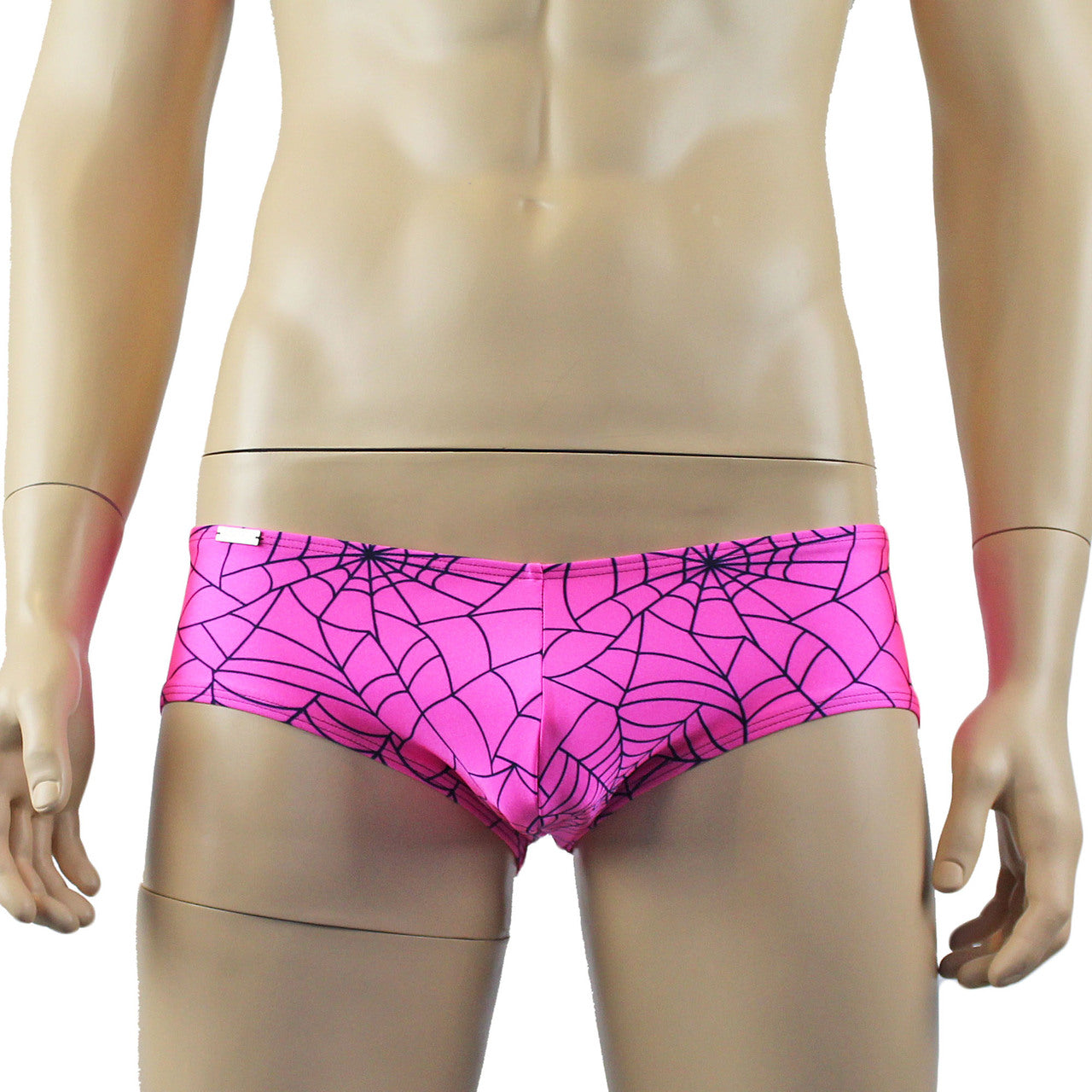 Mens Halloween Spooky Spider Web Bra Top & Boxer Brief (pink & lime colours)