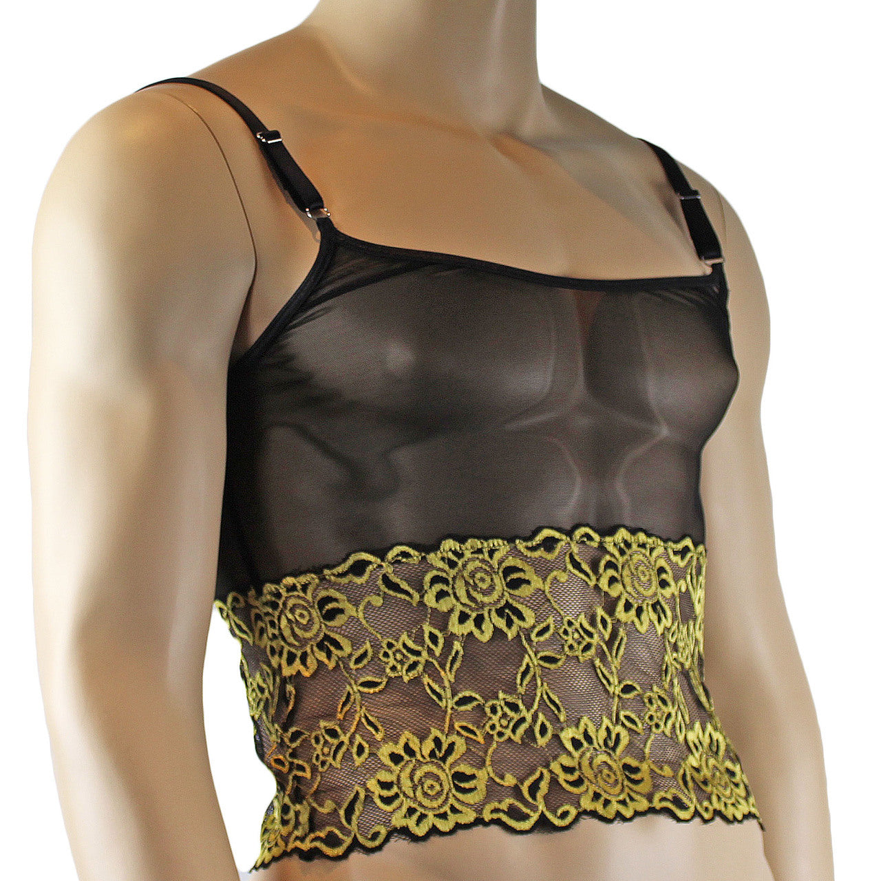 Mens Mesh and Lace Camisole (gold plus other colours)