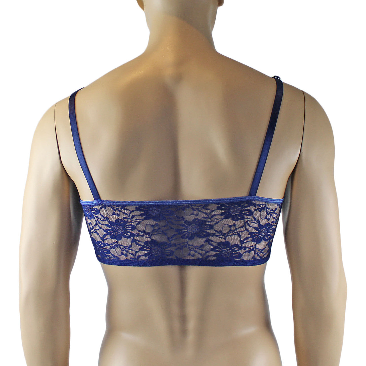 Mens Lace Crop Bra Top Camisole and G string Male Lingerie (navy plus other colours)