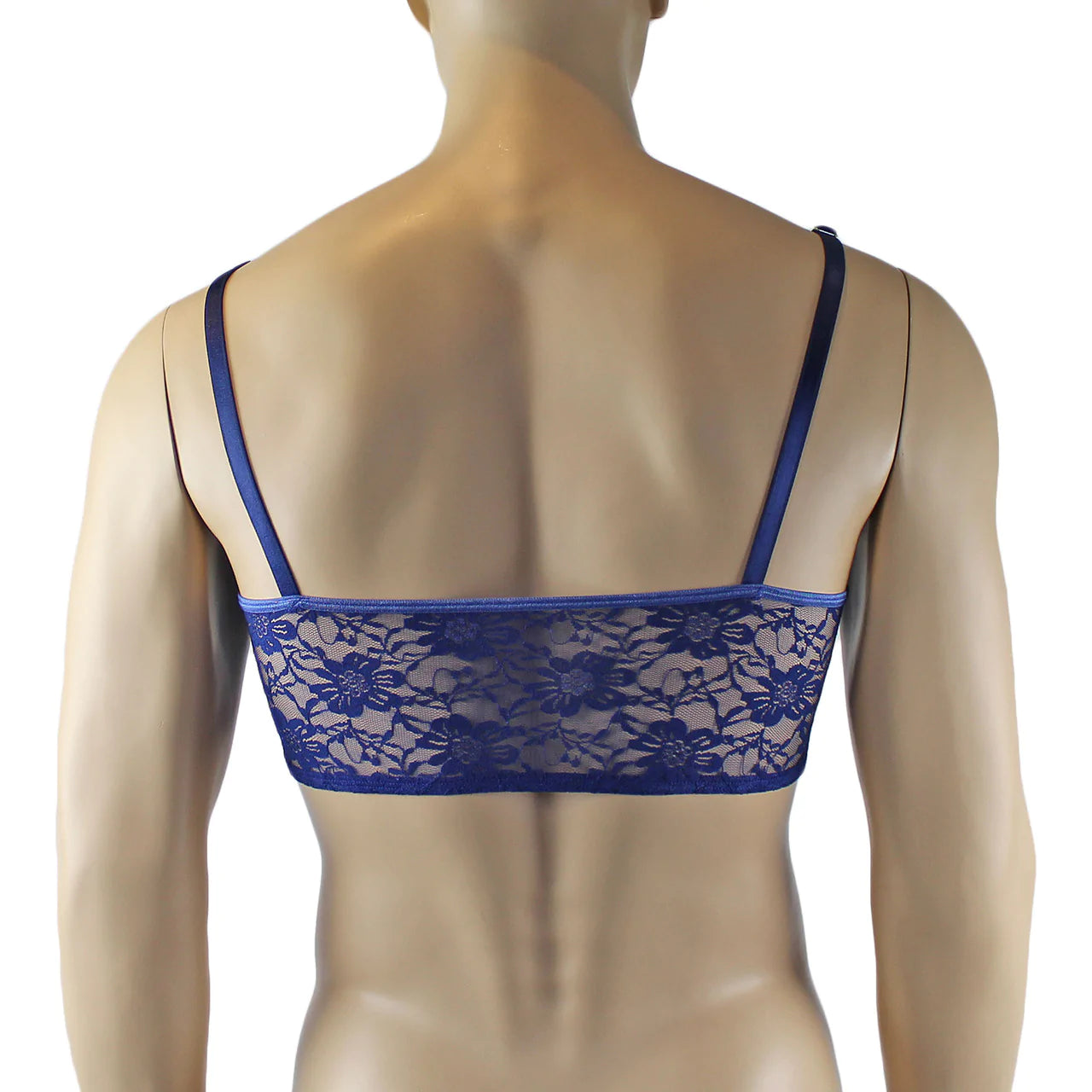 Mens Lace Crop Bra Top Camisole Black Male Lingerie (navy plus other colours)