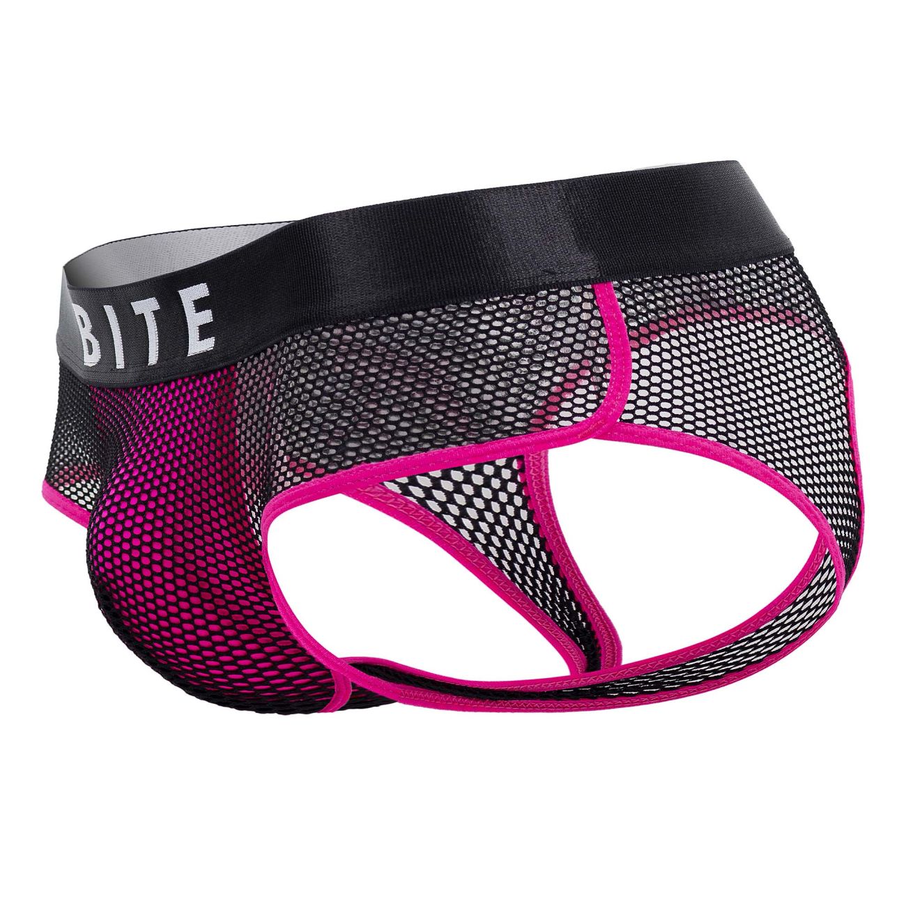 BiteWear BW2023101 Discreet Apricot Jockstrap Black Fuchsia