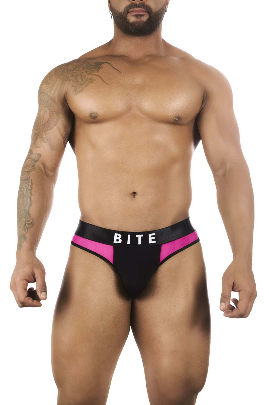 BiteWear BW2023102 Squeeze Papaya Thongs Black Fuchsia