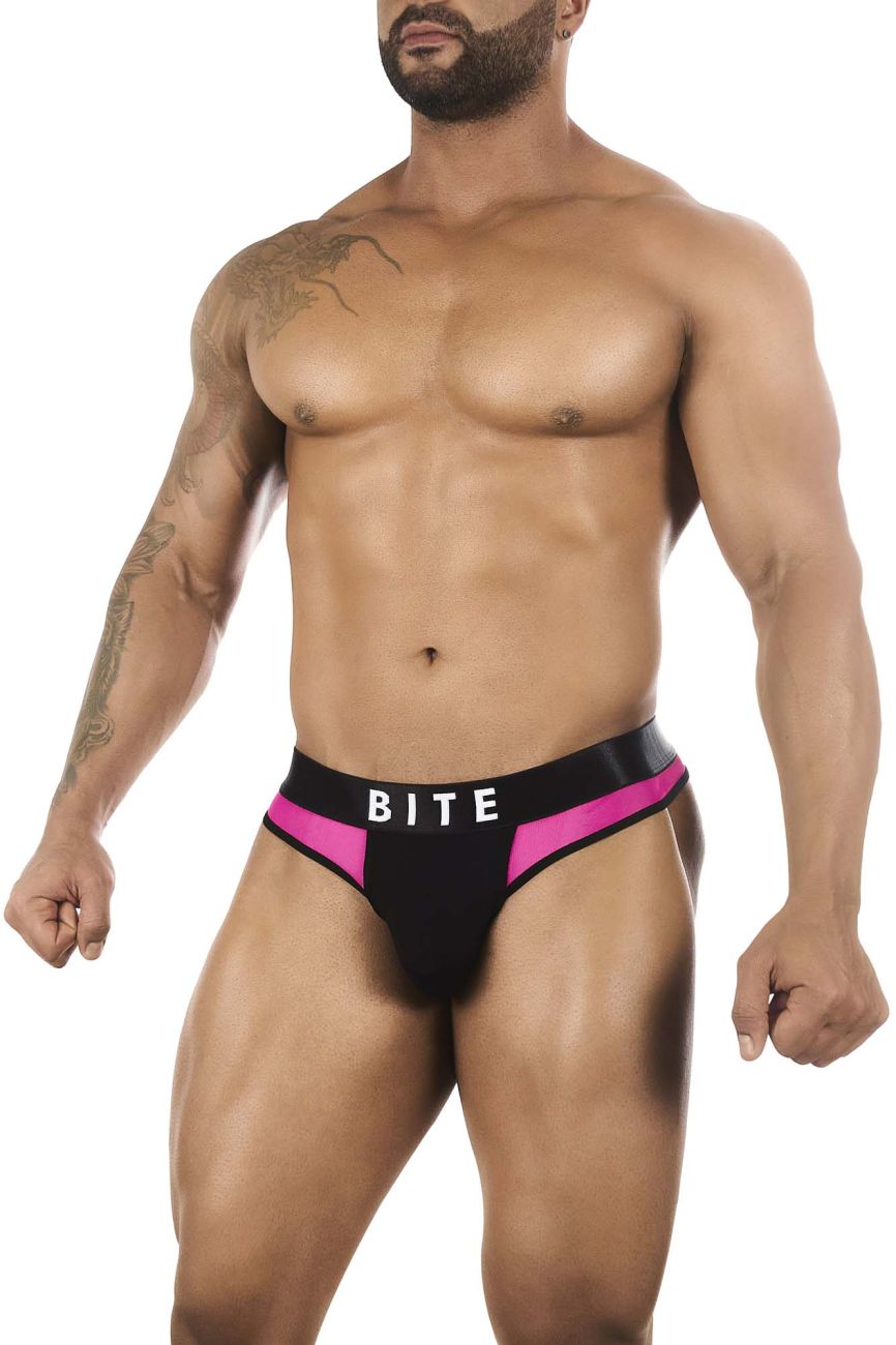 BiteWear BW2023102 Squeeze Papaya Thongs Black Fuchsia