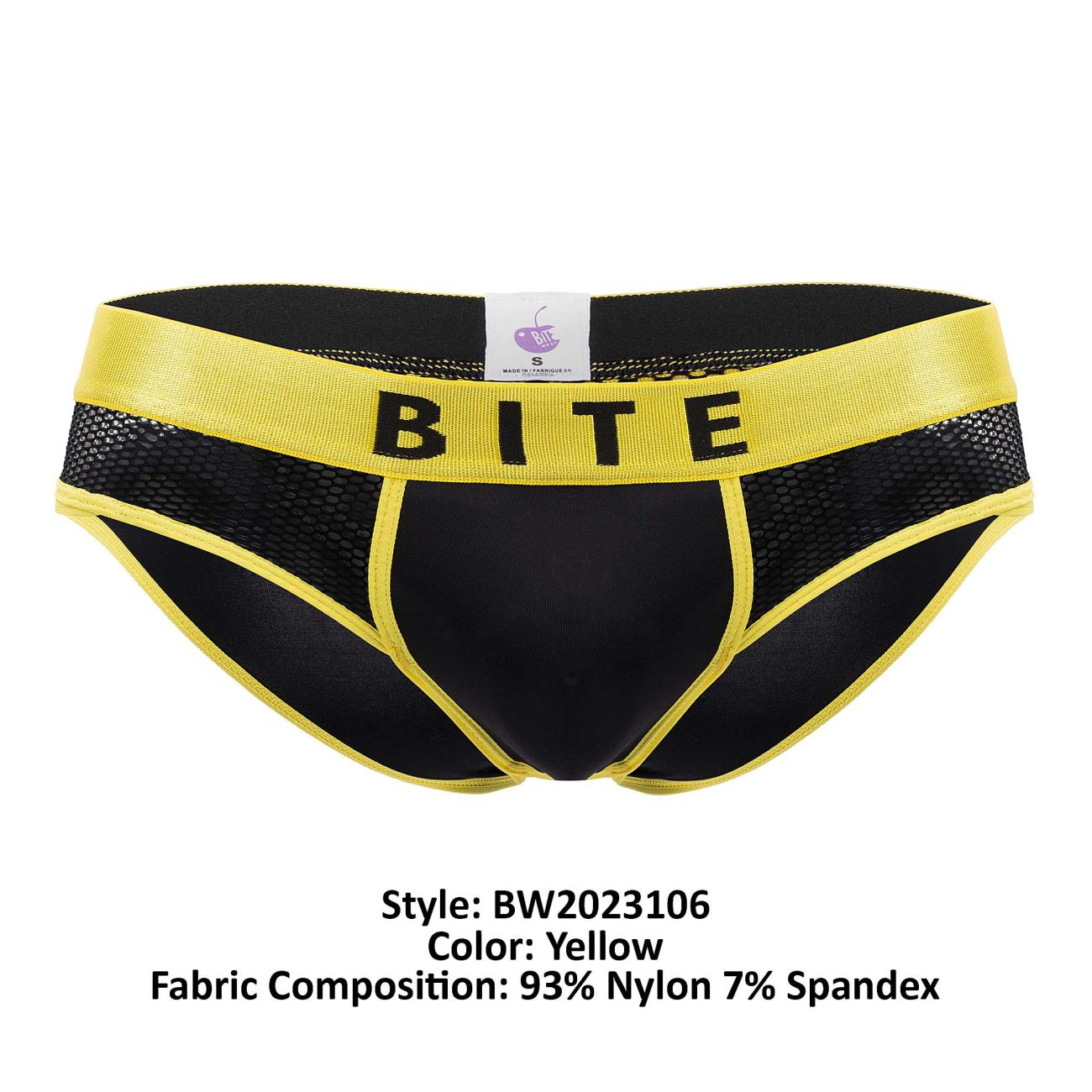 BiteWear BW2023106 Intense Melon Briefs Black Yellow