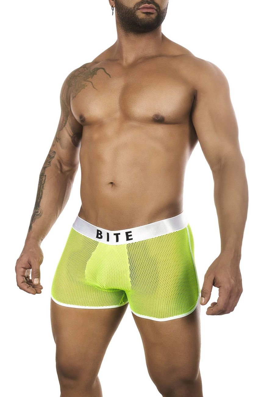 BiteWear BW2023107 Bright Kumquat Trunks White Green