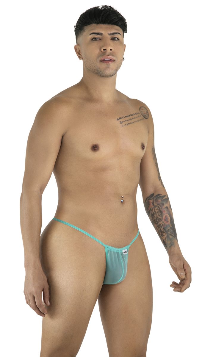 CandyMan 9586 Mens Sexy G-string Thong Aqua Mesh